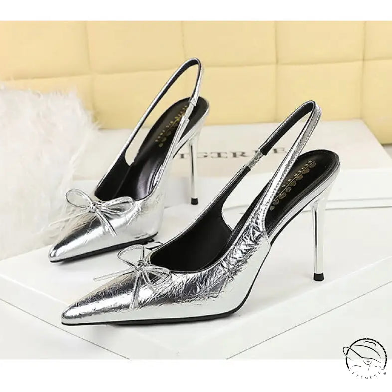 Cocktail Low Cut Back Strap High Heel