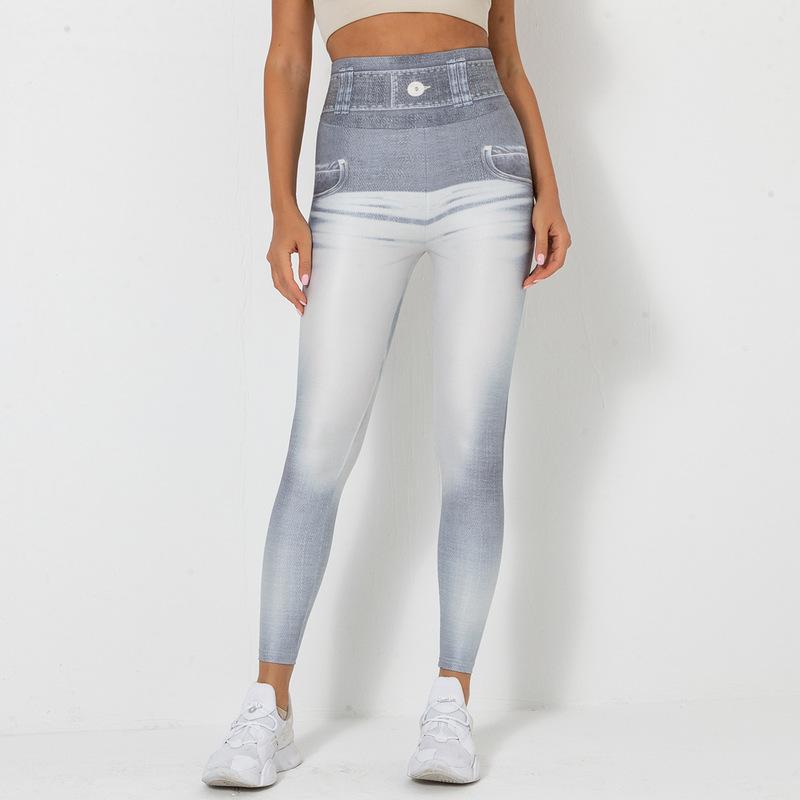 Denim Blue Tight High Elastic Quick Drying Yoga Pants