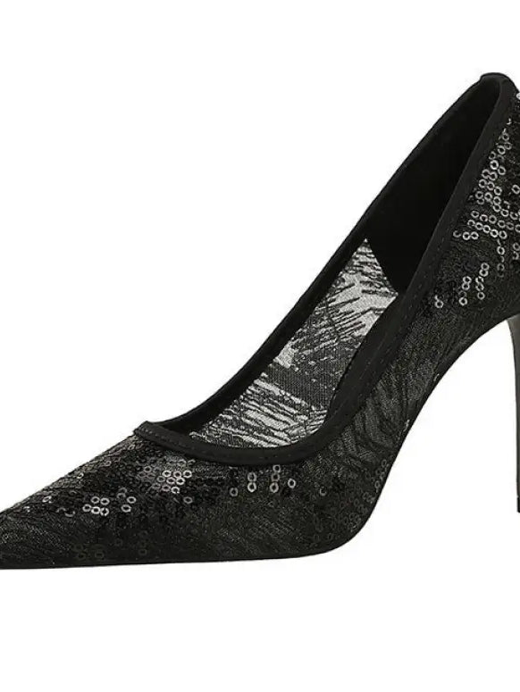 Shallow Mouth Sequin Fashionable Elegant High Heel