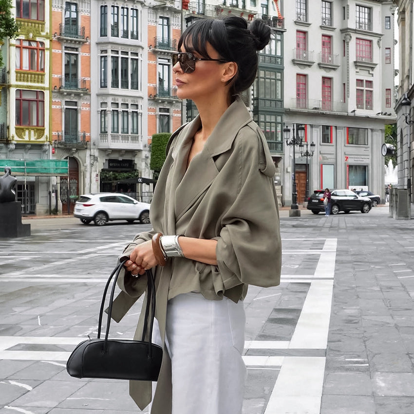 High End French Large Collared Lace Up