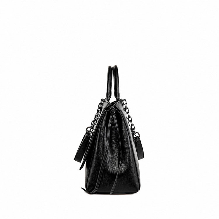 Langry fashion crocodile pattern stylish shoulder handbag with chain strap and tassel