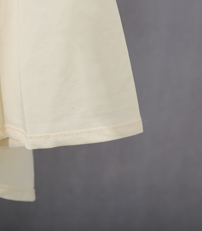 Langry fashion cream-colored elegant fishtail hem mesh dress