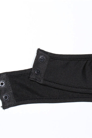 Solid color hollow cutout cropped tight jumpsuit featuring black bodysuit with snap closures