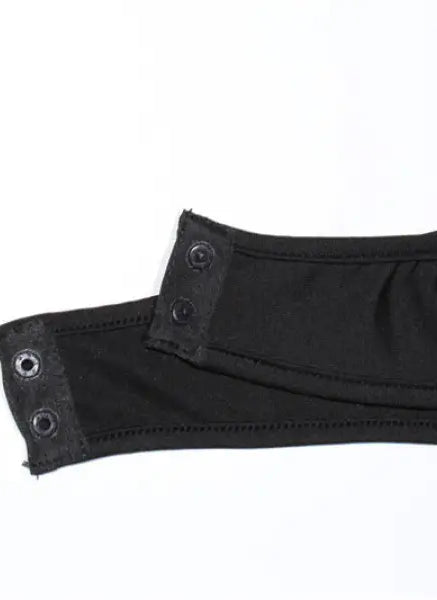 Black solid color hollow cutout cropped tight jumpsuit with crotch snaps