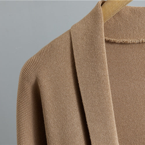 Middle East Elegant Cardigan Robe Knitted Wide Leg Pants Three Piece Set