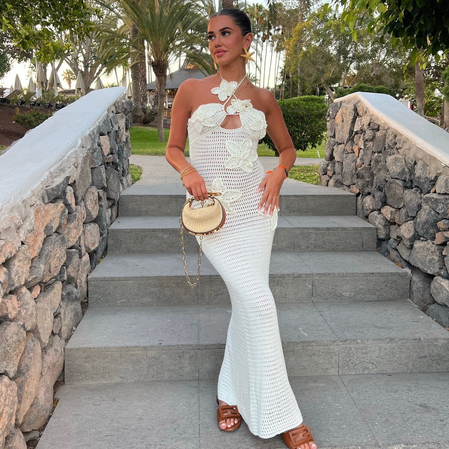 Spring Summer Tube Top one Step Dress Seaside Tight