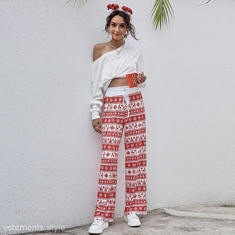 CASUAL TROUSERS LOOSE LACE-UP CHRISTMAS PANTS-VETEMENTS