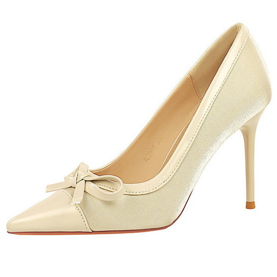 Cocktail Satin Stitching Stiletto Heel High