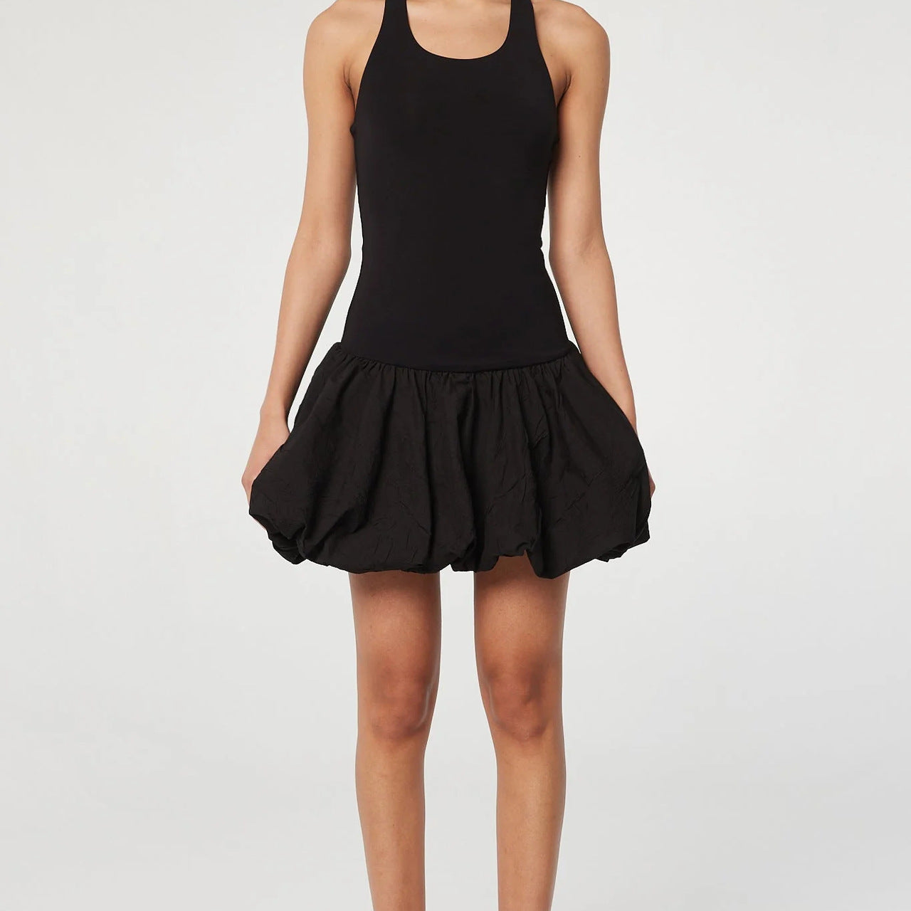 Shaped Vest Knitted Stitching Dress