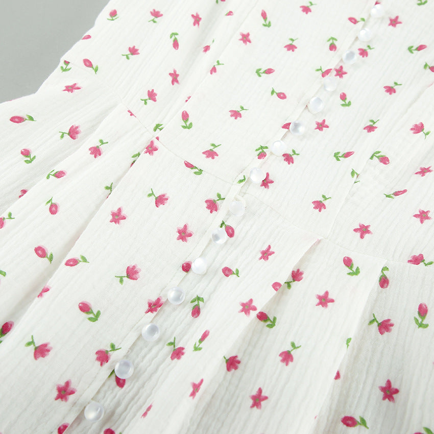 Crepe All Cotton Puff Sleeve off the Shoulder Fashionable with Side Slit Slim Fit Dress