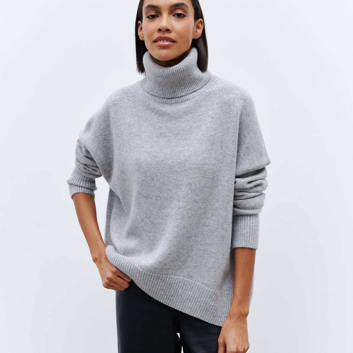 Elegant Knitted High Neck Sweater