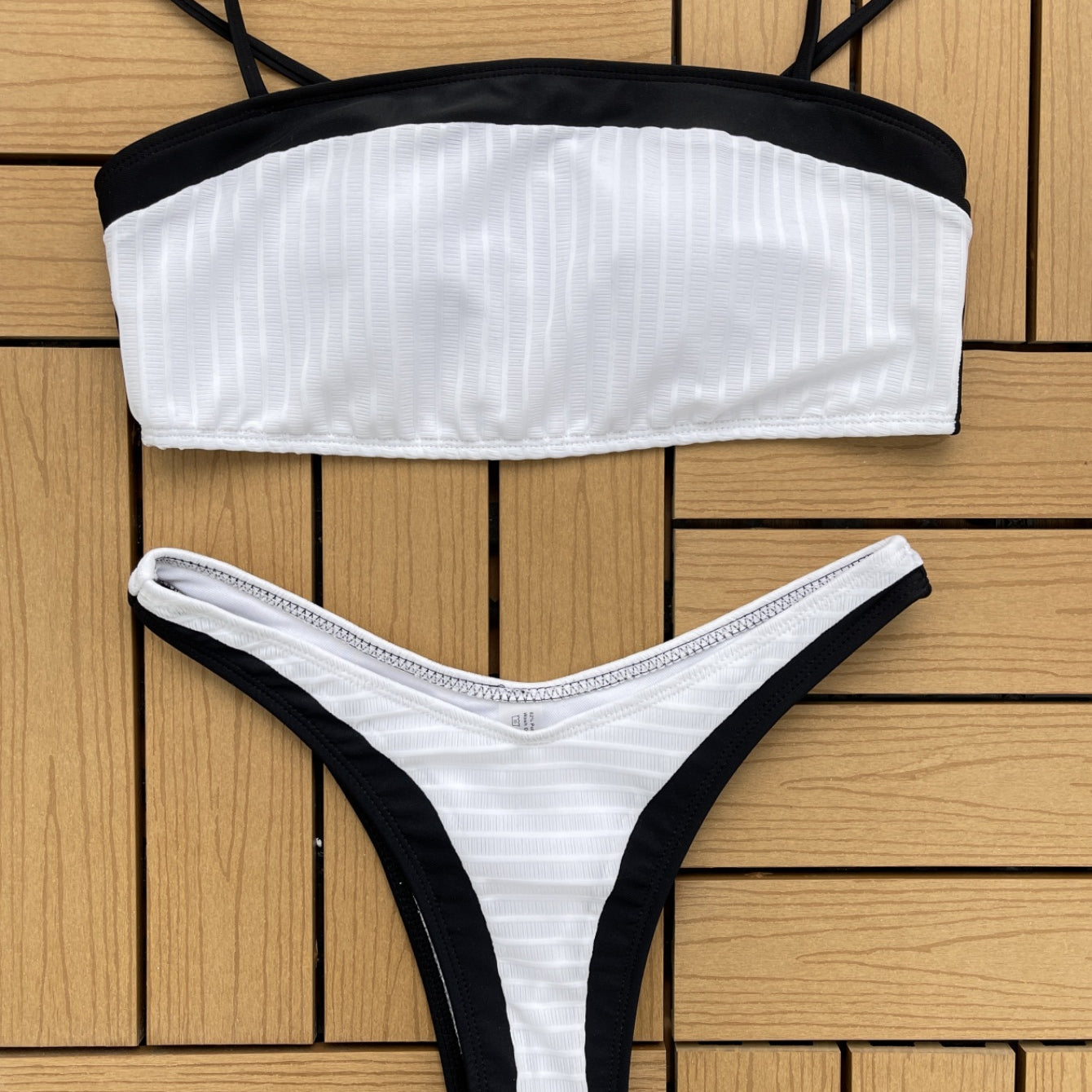 Bikini Women Black White Set Swimsuit