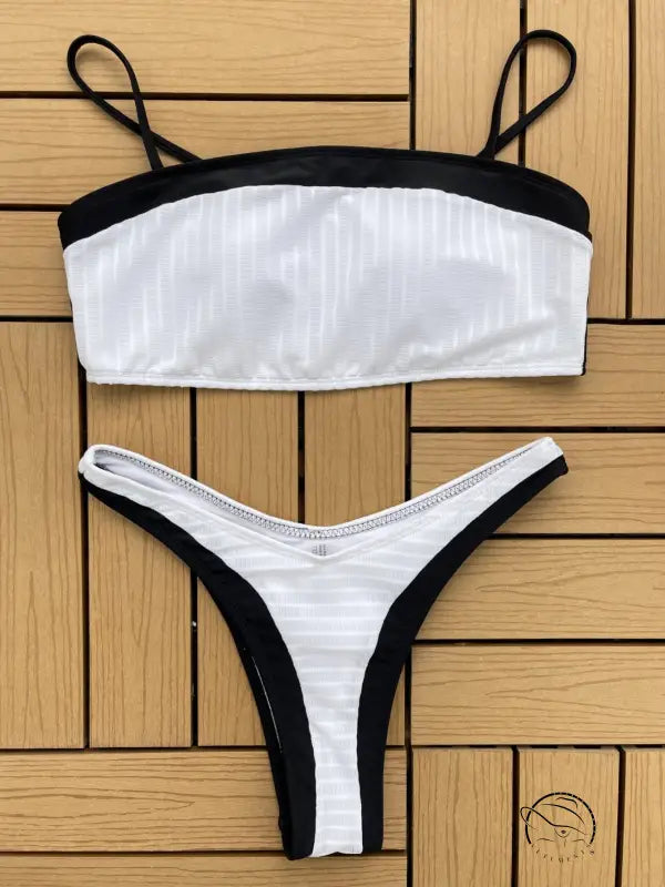 Bikini Women Black White Set Swimsuit