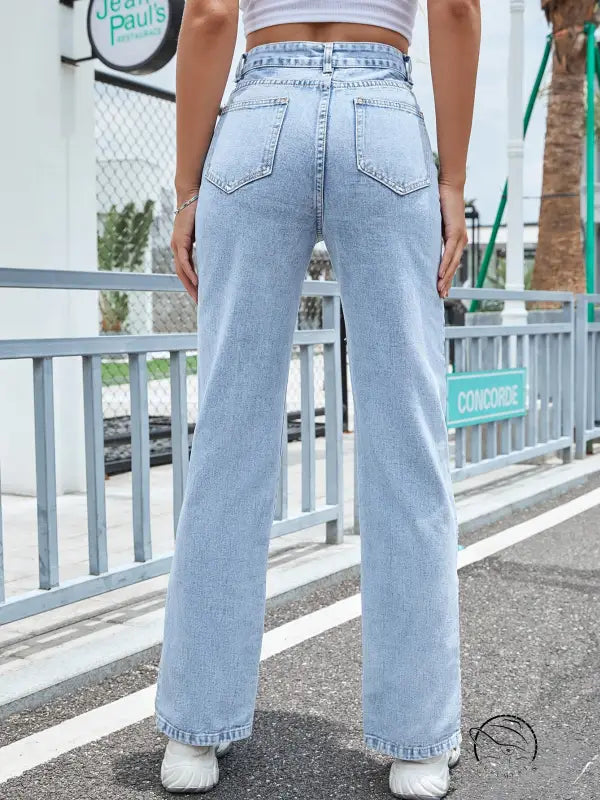 Fashionable Denim Trousers Wide Leg Straight Loose