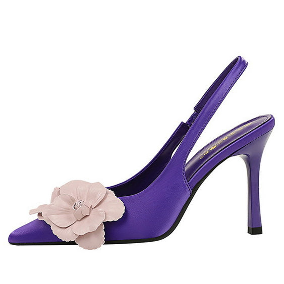 Cocktail Hollow out Cutout out Back Strap Pointed Stiletto Heel High