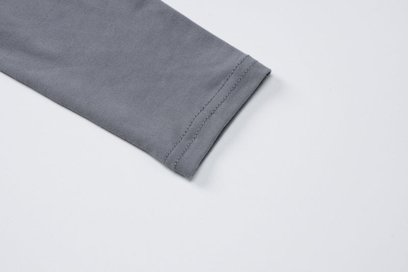 Gray long sleeve cuff on off shoulder collar long sleeve winter women’s suit