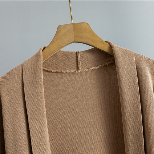 Middle East Elegant Cardigan Robe Knitted Wide Leg Pants Three Piece Set