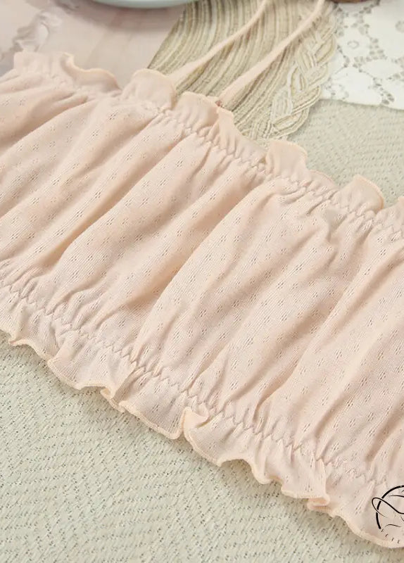 Delicate blush pink cropped top in Langry fashion nightgown set