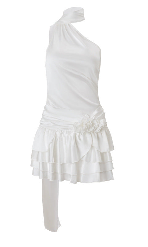 Elegant High Grade off Shoulder Dress in white, a stylish choice for modern fashion ملابس