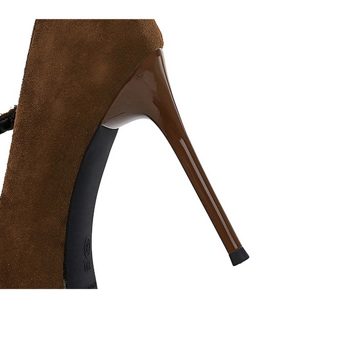 Cocktail Waterproof Platform Rhinestone Ankle Strap High Heel Pumps