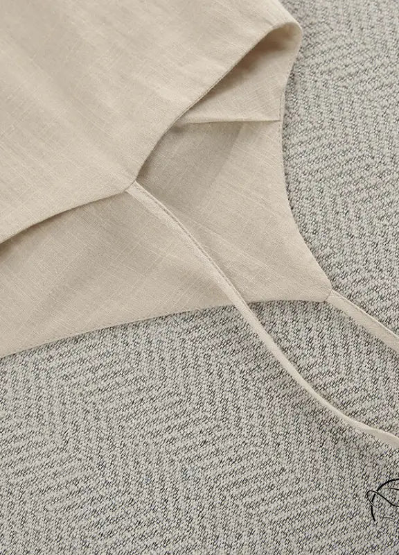 Light beige linen casual backless cotton home wear nightdress