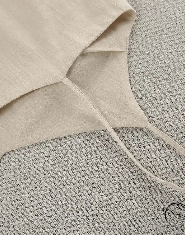 Light beige linen casual backless cotton home wear nightdress