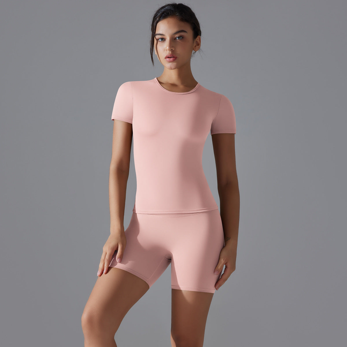 Spring Autumn t Shirt Quick Drying Yoga Clothes Short Sleeve Slim Fit Fitness Blouse Outdoor Running Sports Suit Women