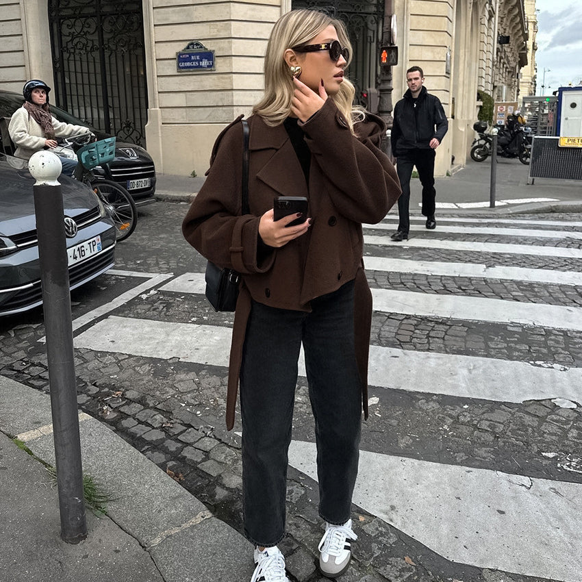 Elegant Woolen Office Coat