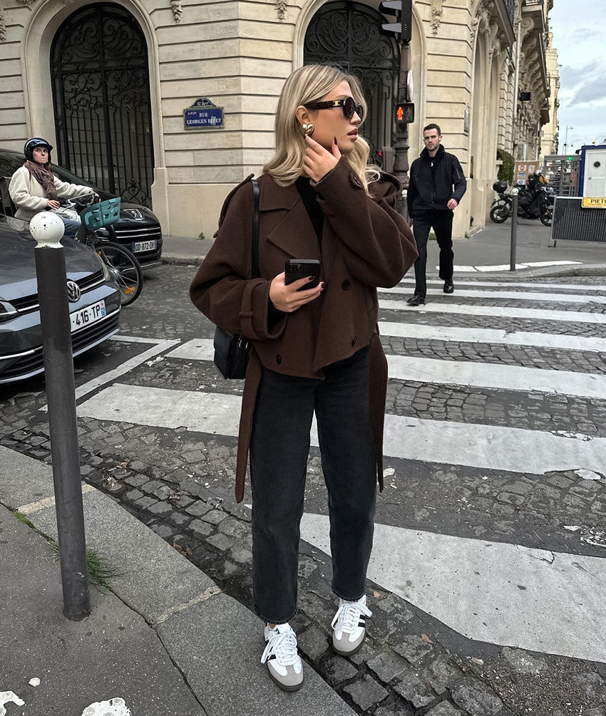 Elegant Woolen Office Coat