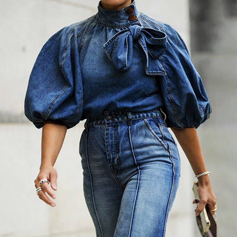 Casual Top Denim featuring a denim blouse and jeans outfit for stylish everyday fashion