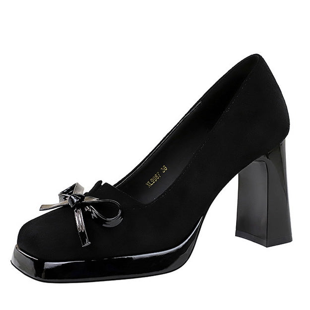 Bow Decorative Shallow Mouth Super High Heel