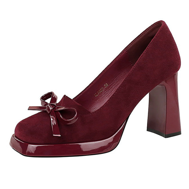 Bow Decorative Shallow Mouth Super High Heel