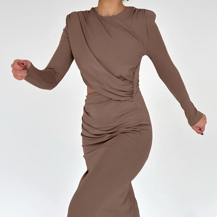 Brown long-sleeve dress from Enchanting Night out Dress for elegant fashion moments