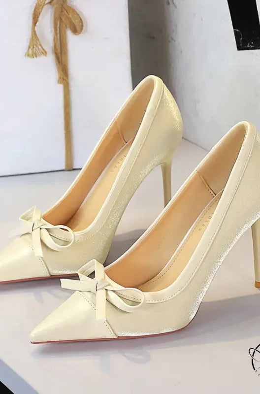 Cocktail Satin Stitching Stiletto Heel High