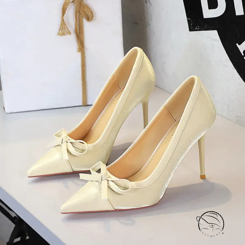 Cocktail Satin Stitching Stiletto Heel High