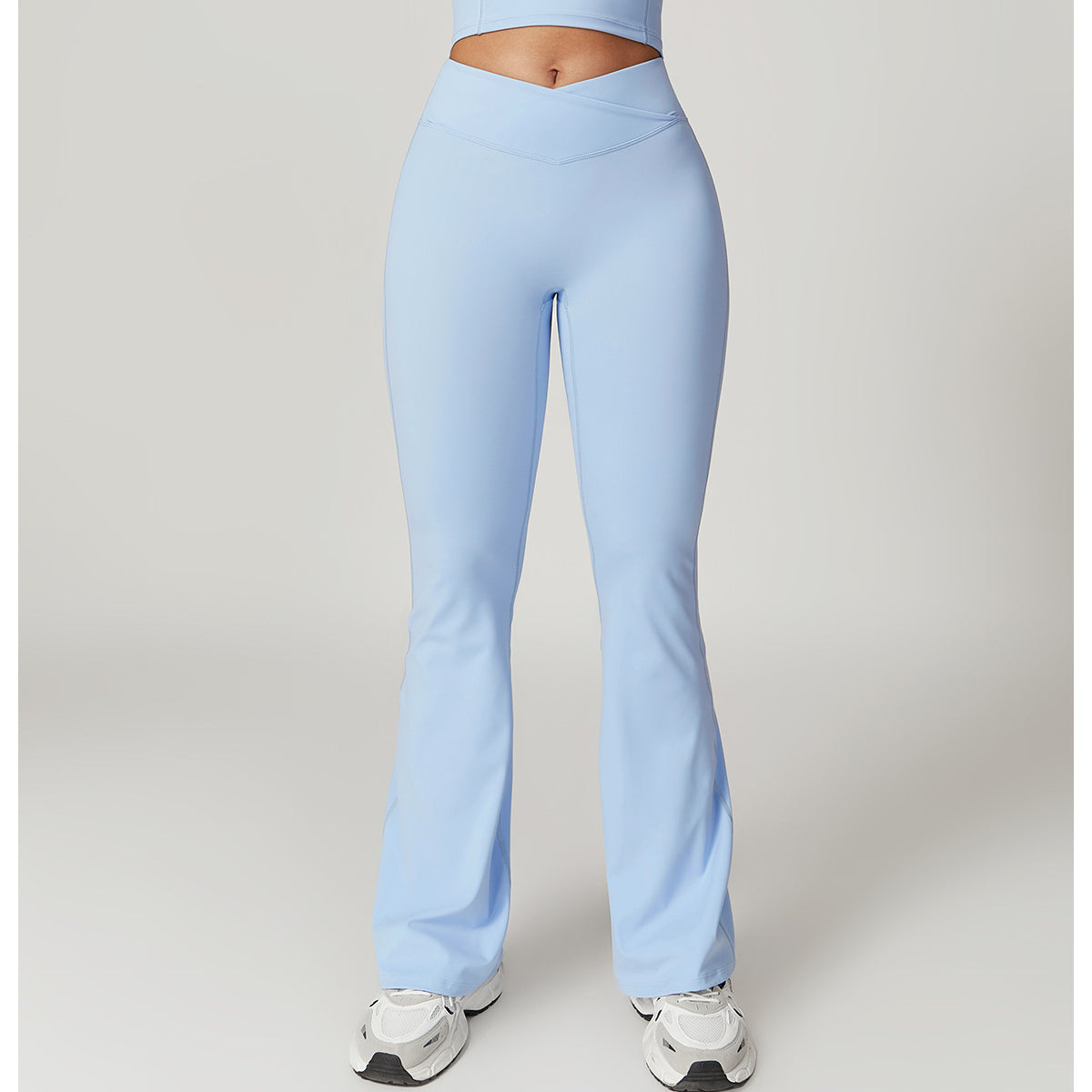 Light blue flared leggings from Casual Sports Wide Leg Pants for stylish casual fashion