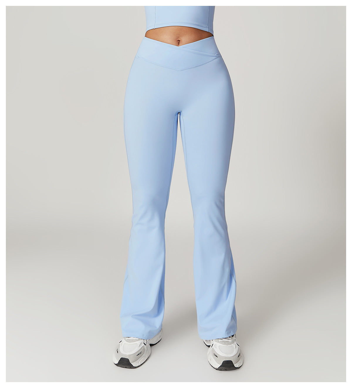 Light blue flared leggings from Casual Sports Wide Leg Pants for stylish casual fashion