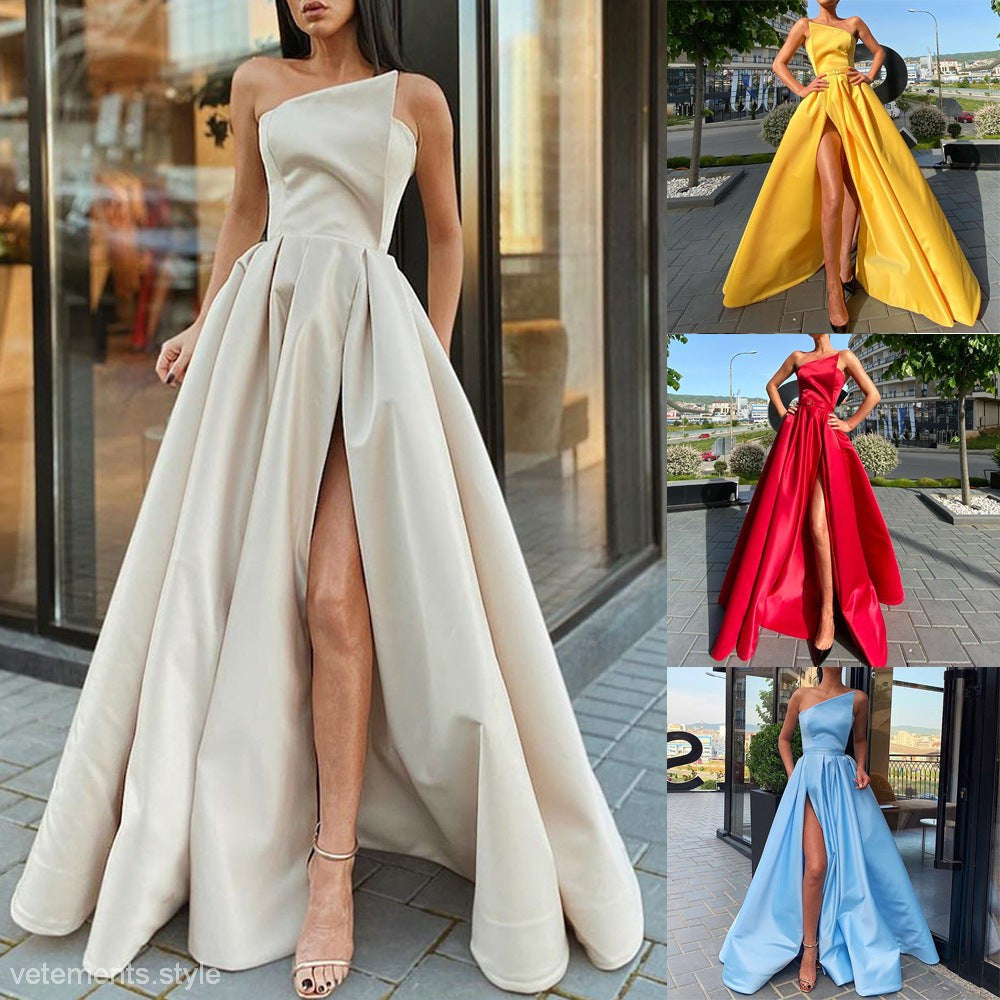 ELEGANT SLIT LARGE SWING DRESS-VETEMENTS