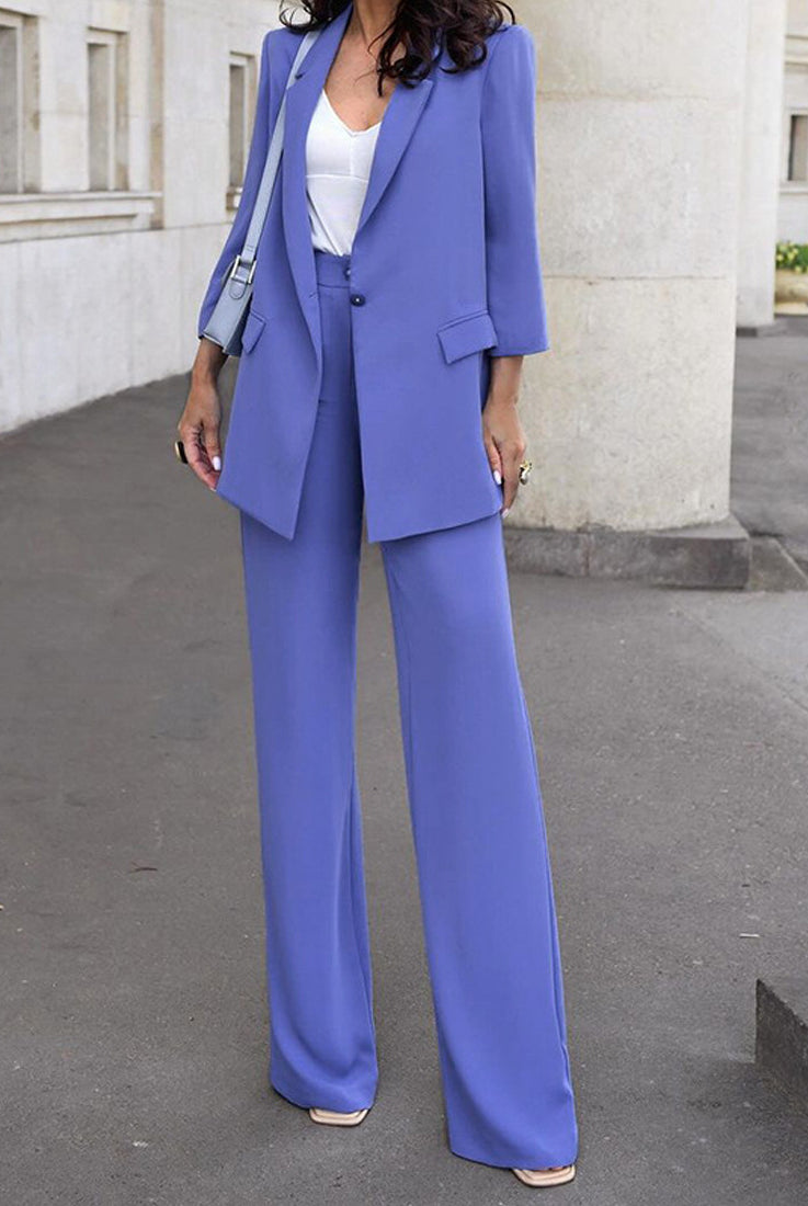 Periwinkle high waist two piece set from Winter Office Sense collection