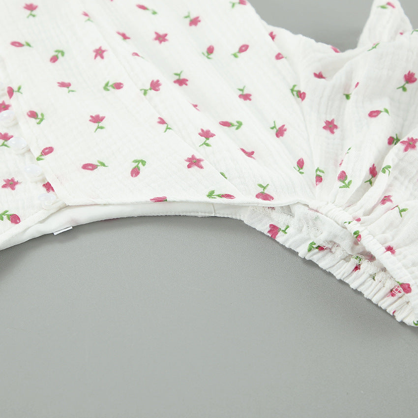 Crepe All Cotton Puff Sleeve off the Shoulder Fashionable with Side Slit Slim Fit Dress