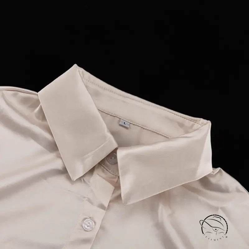 Stitching Bell Sleeve Polo Collar Top Loose Trousers Two Piece Sets