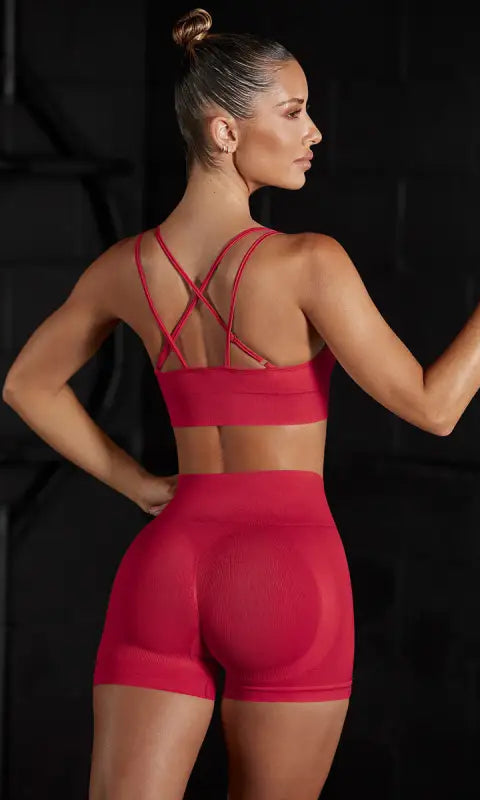 Seamless Beauty Back Bra Vest Shorts Peach Hip Yoga Clothes Sports Running Fitness Pants