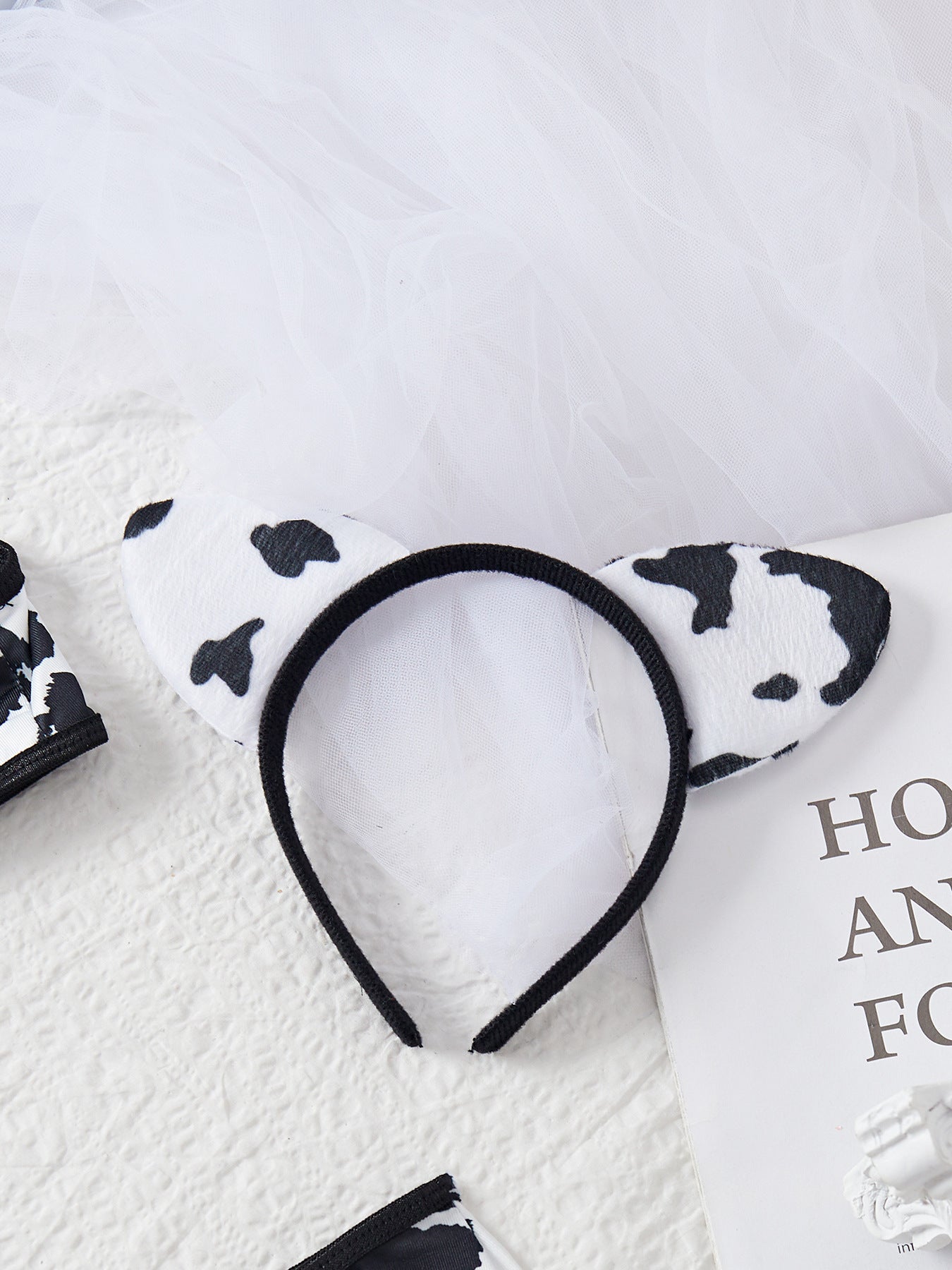 Underwear Cow Leopard Halloween Character Cosplay Clothes Hollow out Cutout Backless Halter Set