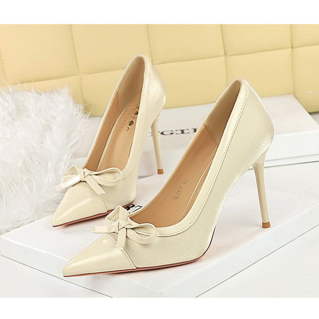 Cocktail Satin Stitching Stiletto Heel High