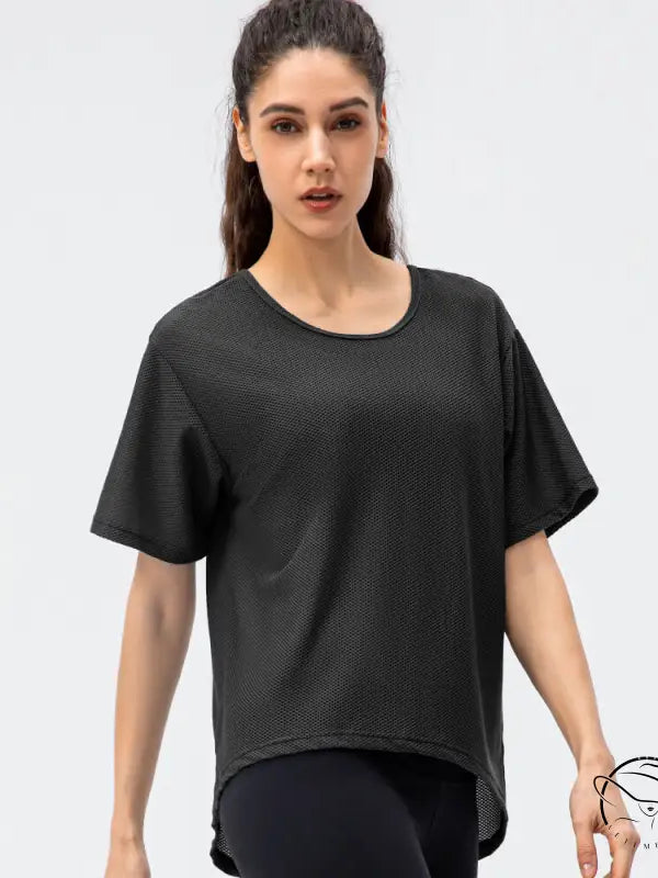 Breathable Round Neck t Shirt Running Casual Workout Top