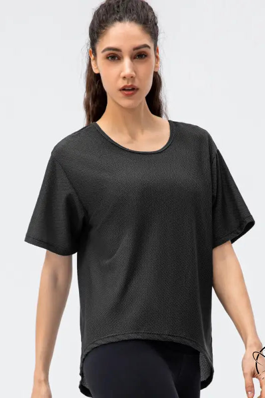 Breathable Round Neck t Shirt Running Casual Workout Top