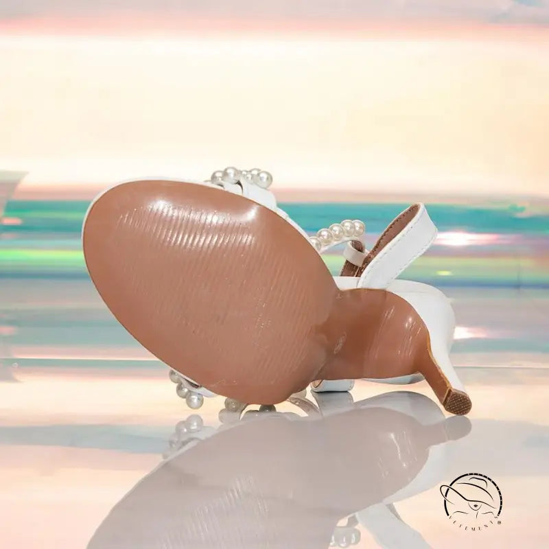 Low Cut Rhinestone Pearl Thin High Heels