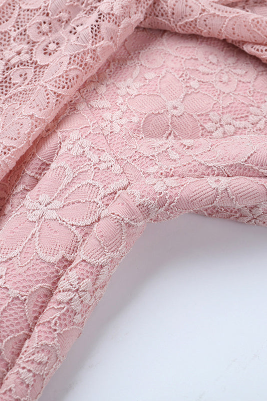 Dusty rose Langry fashion lace jumpsuit with floral pattern for bridal wear