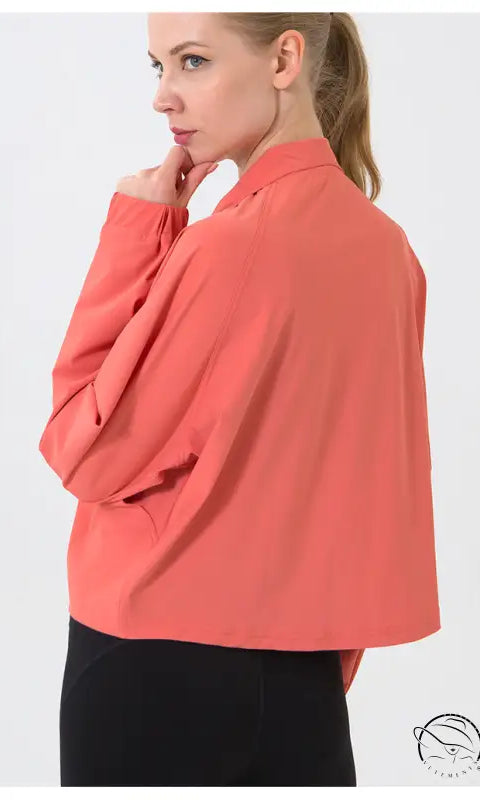 Autumn Winter Zip Up Shirt Women Girllulu Sports Top Stand Collar Loose Breathable Fitness Clothes Coat