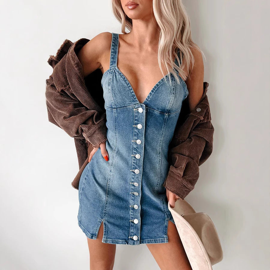Stunning Retro Denim Dress showcasing stylish langry fashion for modern ملابس enthusiasts